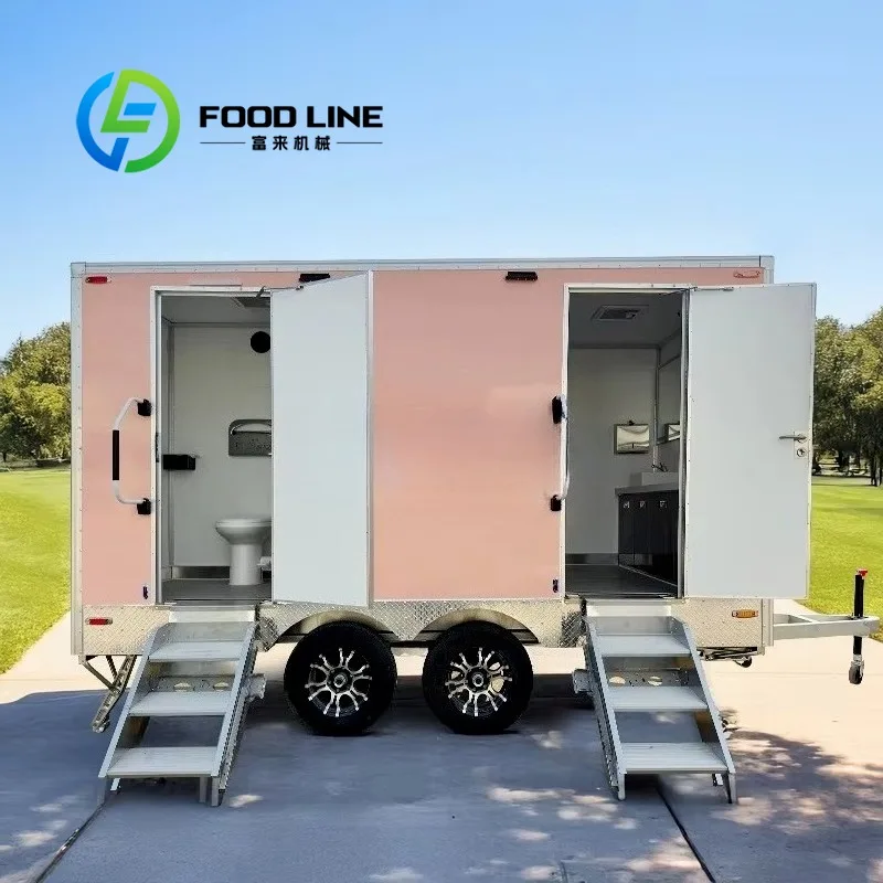 Custom Size Australian 2 Stall Luxury Eco-Friendly Sandwich Panel Portable Toilet Mobile Restroom Trailer