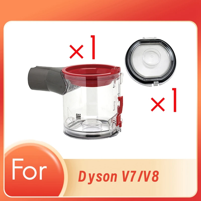 

2 шт. ведро для пыли и пылезащитный чехол для Dyson V7 V8, ручной беспроводной пылесос, ведро для пыли, аксессуары для мусорного бака