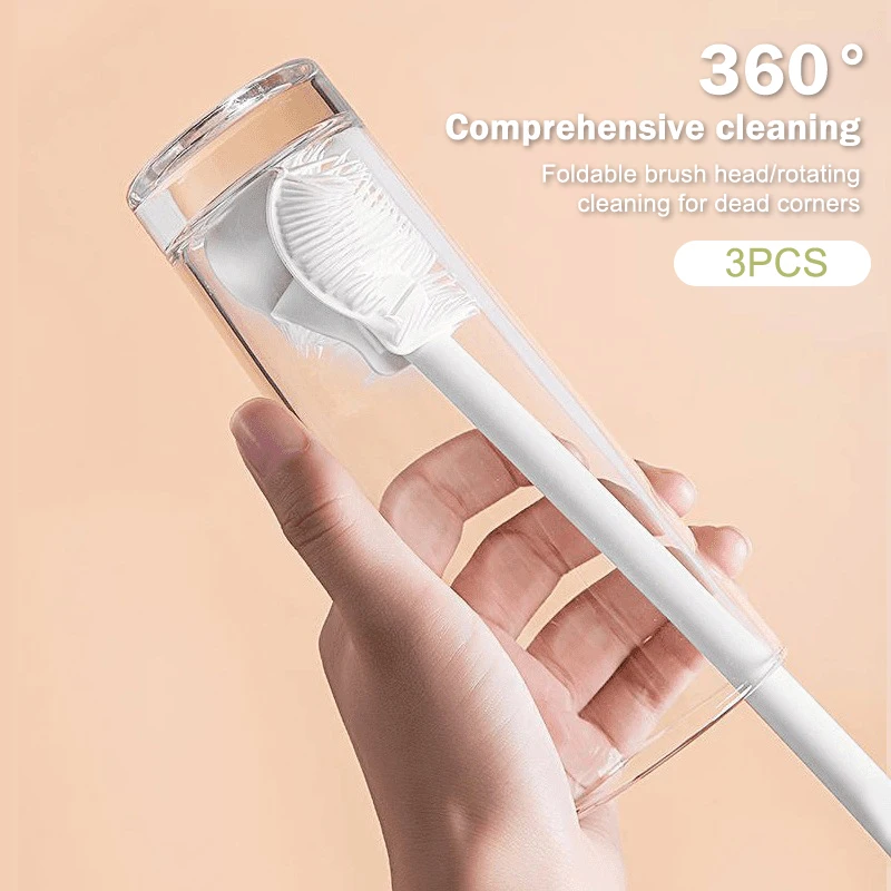 

3 шт., щетки для чашек, очиститель детских бутылочек, щетка для чистки бутылочек с длинной ручкой, кухонные чистящие средства, многофункциональный скребок для чашек