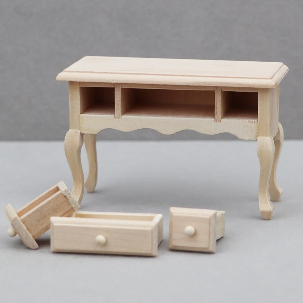 

Wooden Mini House Table Furniture Accessories Miniature Dining Table Realistic Scene Decor Dollhouse Furniture