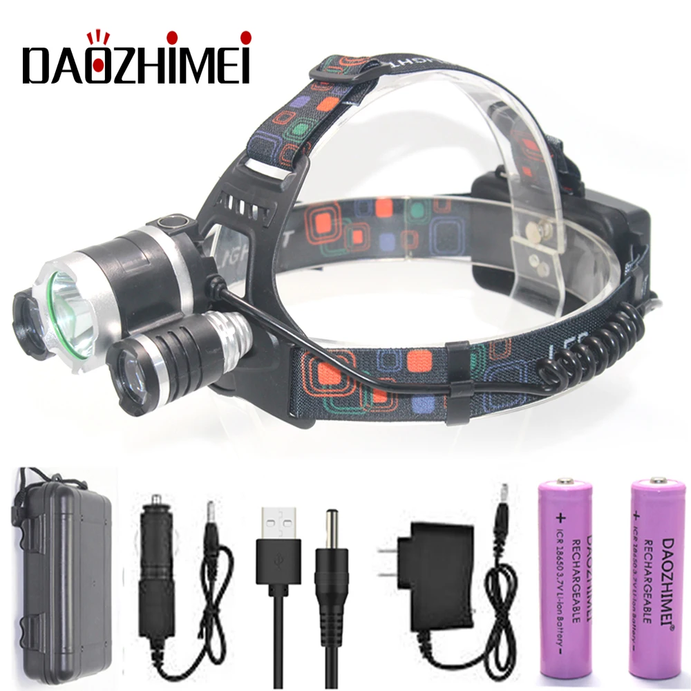 

Super bright T6 led headlamp 4 modes Fishing headlight 18650 Rechargeable Hunting head lamp Camping head light Flashlight