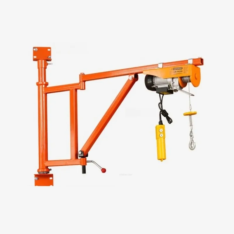 Home Wall-mounted Crane 220V Electric Hoist Wall-mounted Decoration Lifting Cranes Rotatable Small Crane for Hoisting Equipment