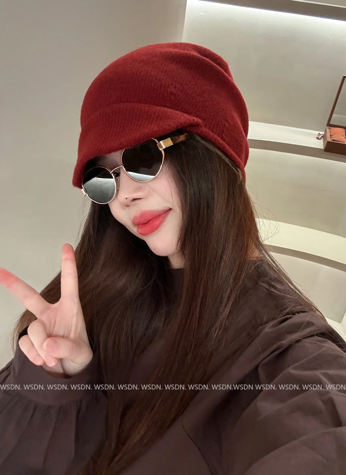 

100% Australian Wool Baseball Beanie, Korean Style Knitted Slouchy Cap for Women, Winter Warm & Fashionable