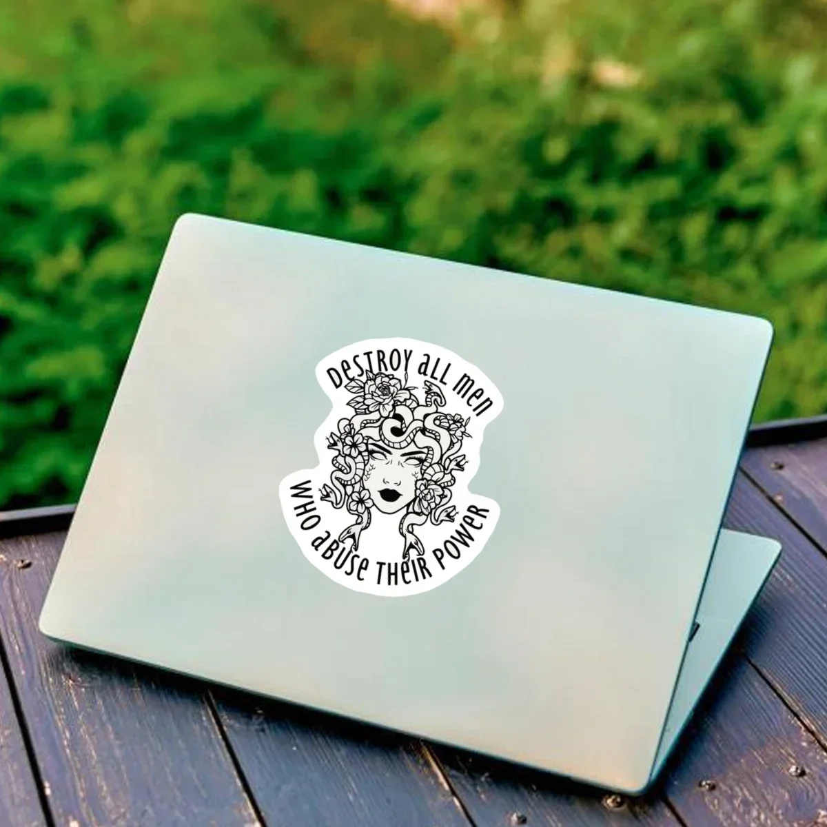 4 TEILE/SATZ Holografisches Medusa-Aufkleber-Set – wasserfeste Vinyl-Aufkleber für Gepäck, Tablet-Hüllen und Helme |   Feministische Kunstbegeisterte