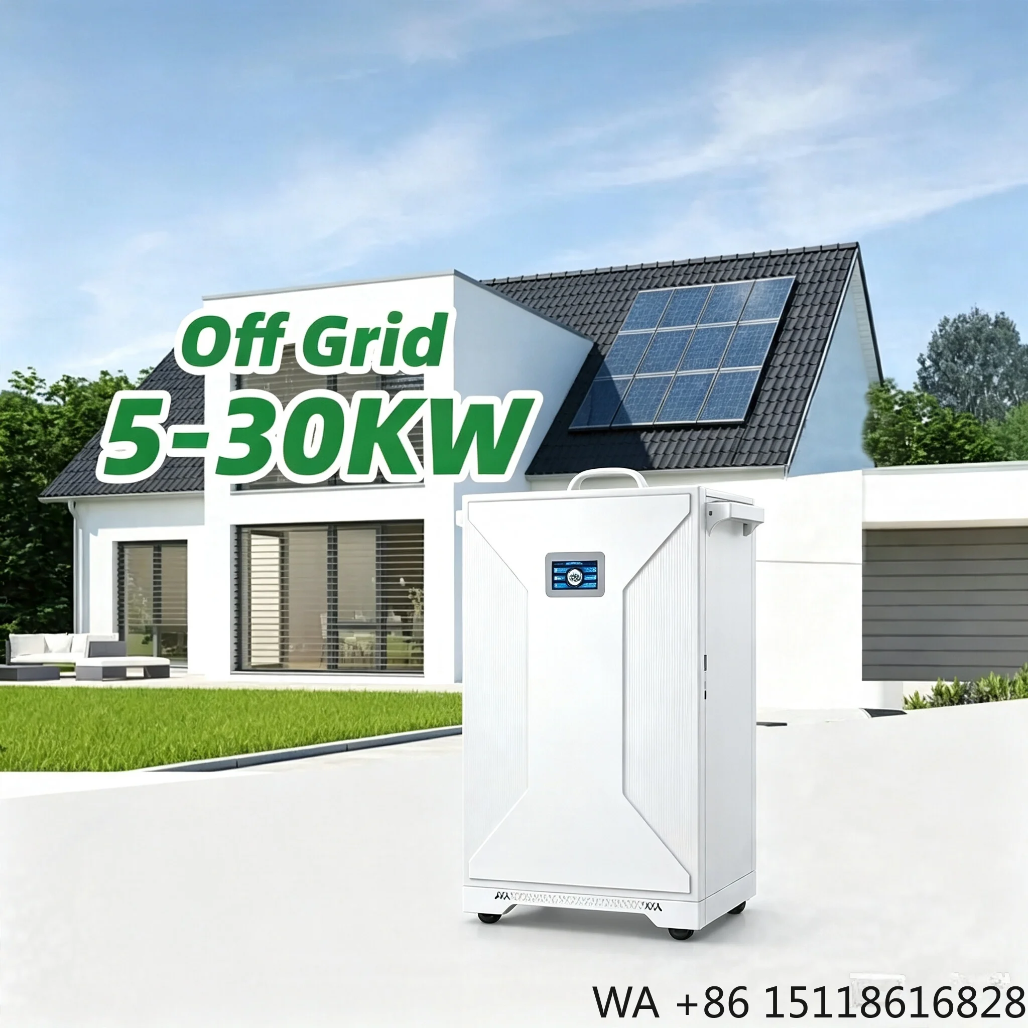 Integrated Split Solar Power Generation System Inverter 10kW-20kW LiFePO4 Battery IP65 Wall-Mounted Household Energy Storage