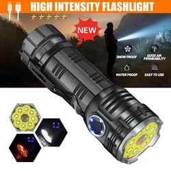 8 Modes Led Flashlights Mini Camping LED Torch with Tail Magnet Outdoor Camping Fishing Lantern USB Rechargeable Hat Clip Light