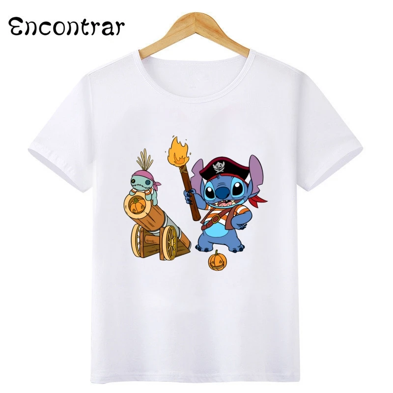 Kids T-shirt Halloween Stitch Cosplay Killer Pumpkin Print Cartoon Girls Clothes Baby Boys T shirt Children Clothing,HKP5821