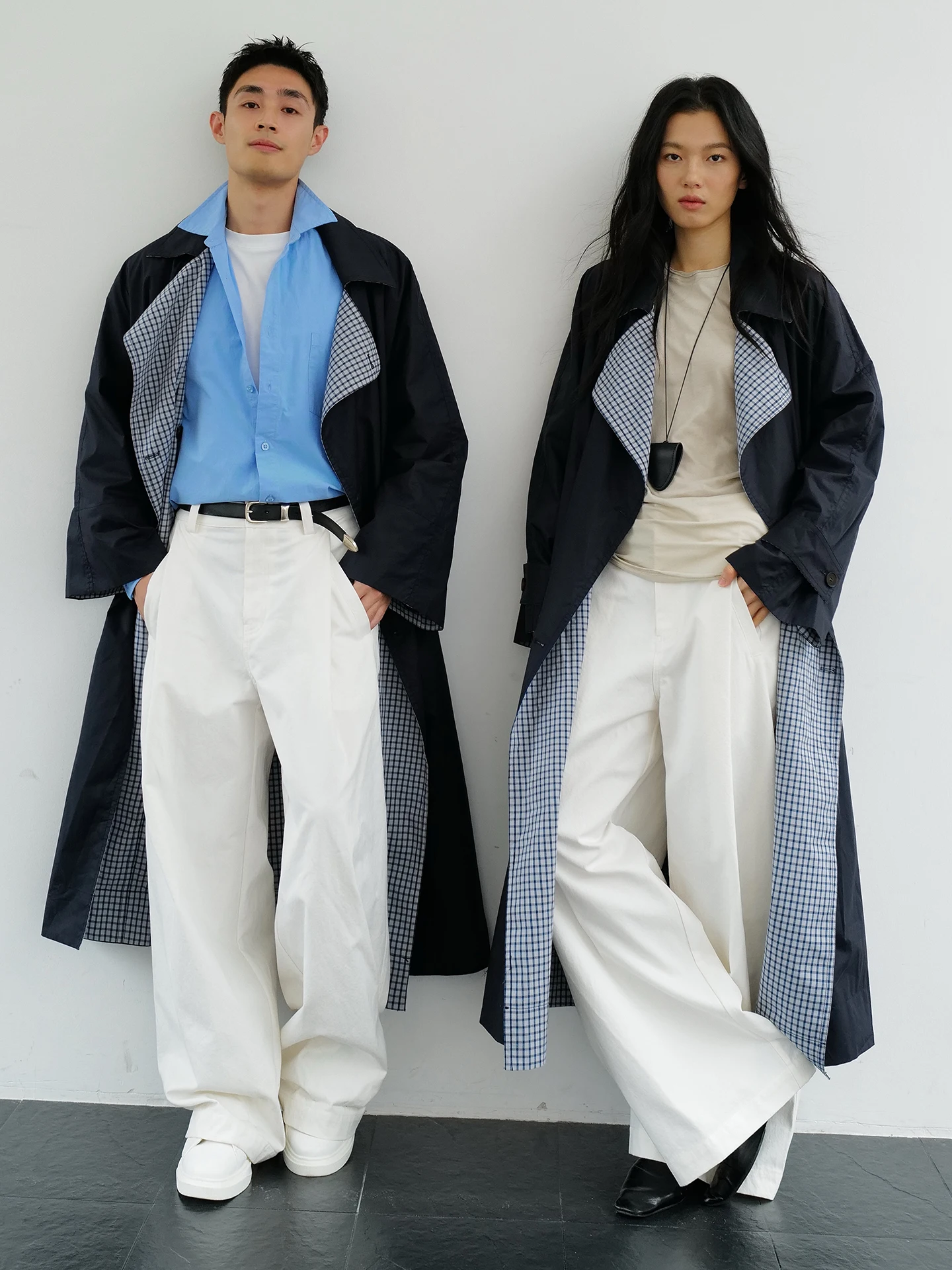 

Универсальное свободное клетчатое пальто средней длины для ранней осени, двустороннее, комфортное, модное, хлопковое.