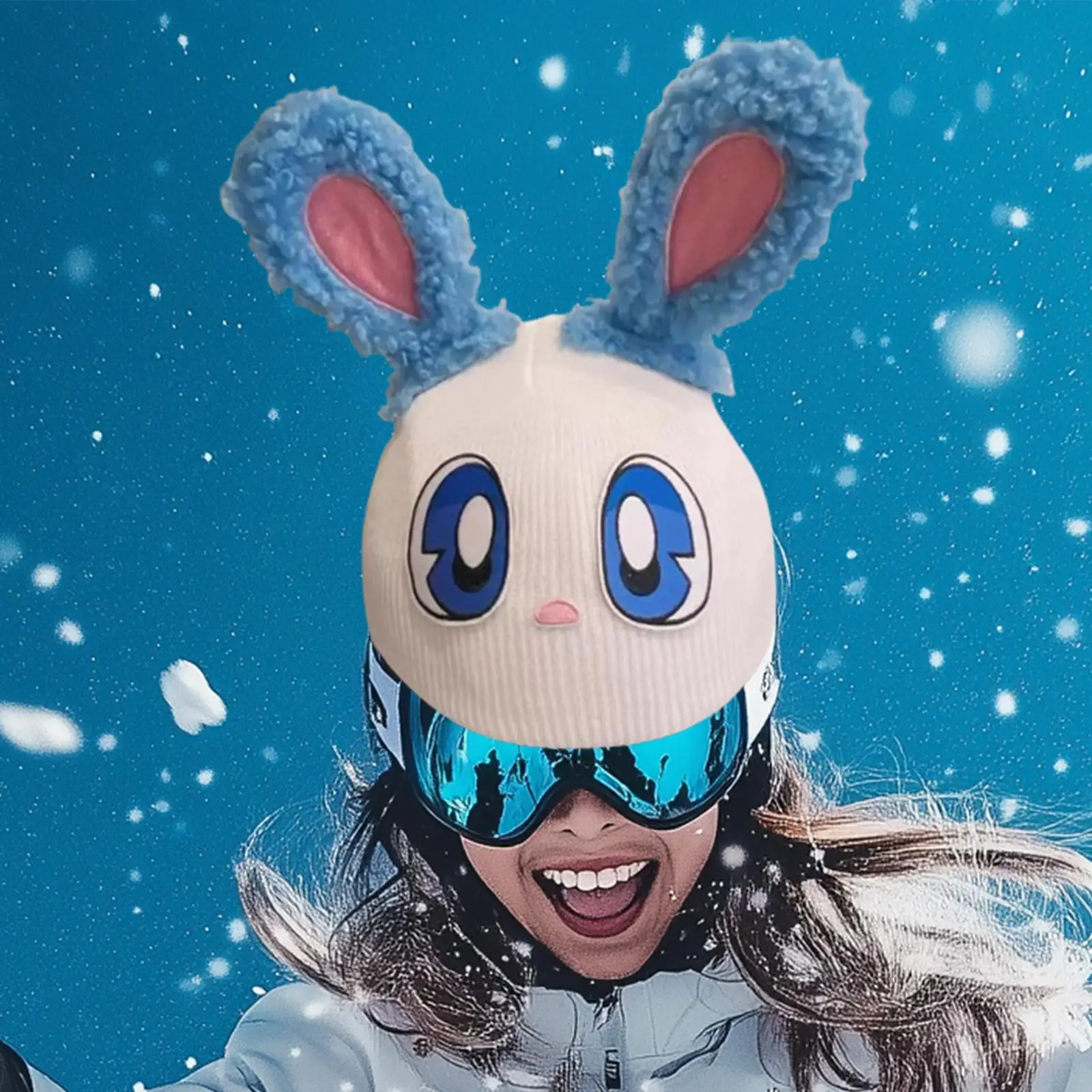 Bunny Ski Helmet Cover Ski Helmet Decoration for Biking Bike Snowboarding