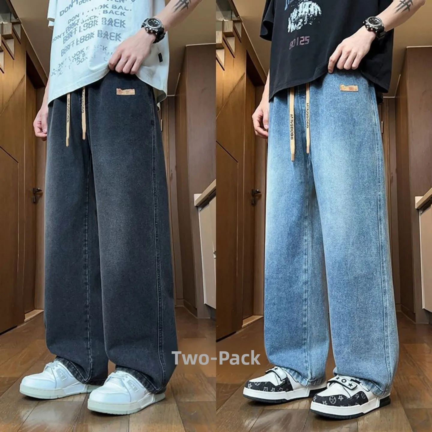Light blue + black set of two