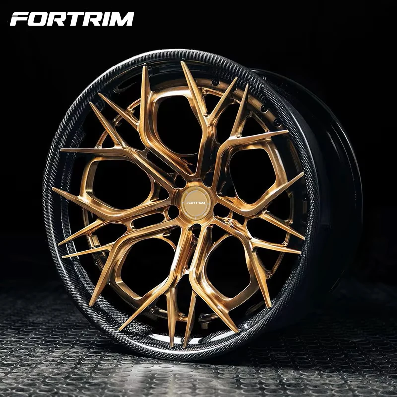 

Forged Carbon Fiber 2-piece Custom 5x130 5x114.3 5x112 Alloy Rim 16 -26 Inch Concave Deep Dish Luxury Car Wheels Rims