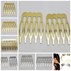 10pcs Gold Rhodium Color Metal Hair Combs  26-52mm with Teeth for Hair Accessories  DIY