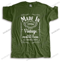 Made in 1956 Birthday Gift Men T-Shirt 65 Years Present Graphic Natural Cotton TShirts Retro Print Daddy Grandad Husband Tees