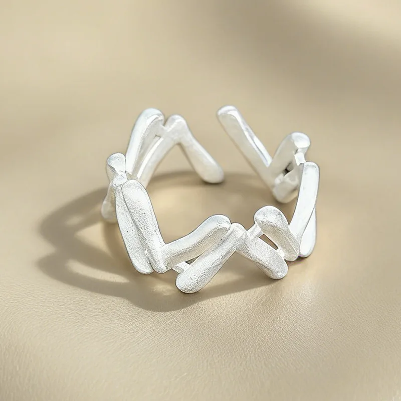 VENTFILLE 925 Stamp Silver Lrregular Double-layer Ring For Women Girl Versatile Korean Simple Jewelry Fashion Gift Dropshipping