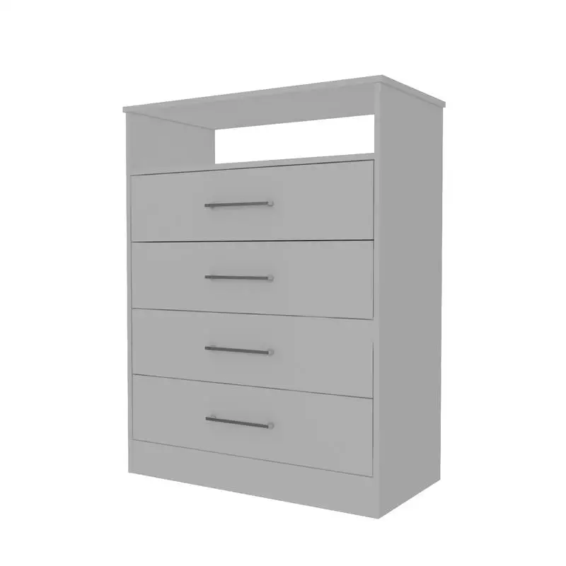 Weiße Kommode mit 4 Schubladen und 1 Regal, hervorragende Qualität, modernes Design