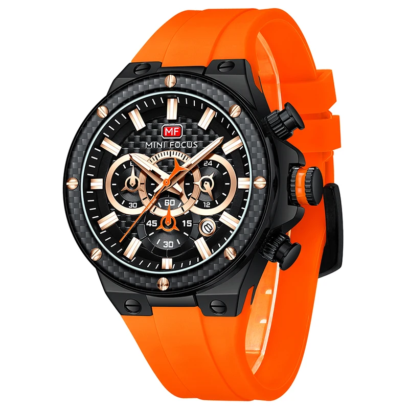 

Latest MINI FOCUS MF0468G Men Chronograph Wristwatch Silicone Strap Waterproof Luminous Hands Sports Quartz Watch