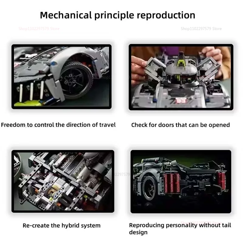 42156 9×8 24 Racing Sport Car 1775PCS Building Blocks Mechanical Speed Vehicle Supercar Model Creative Brick Toy Kid Adults Gift