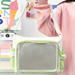 Fashionable Itabag Student Nylon Shoulder Bags Aesthetic Crossbody Purse Pin Handbag for Woman Fashionable Enthusiast