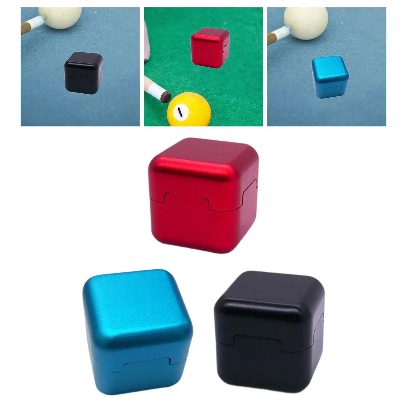 

Portable Aluminum Chalk Case Mini Cue Tip Container Billiard Accessory Round Box for Pool and Snooker Table