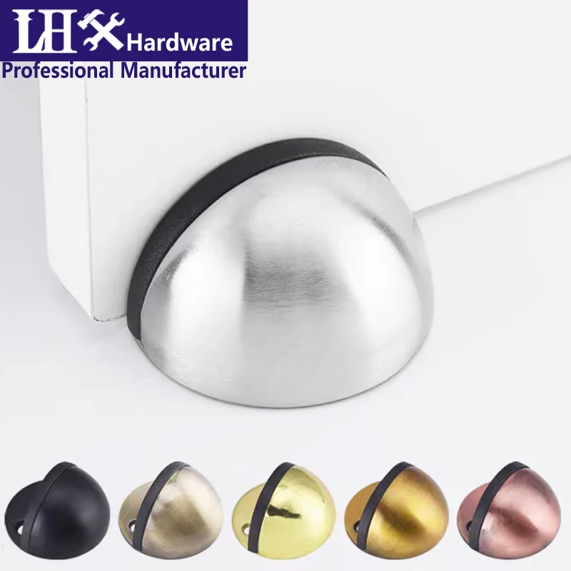 Stainless Door Stop Hemispherical Door Stopper Rubber Door Holder for Home Office Hotel HX102 H