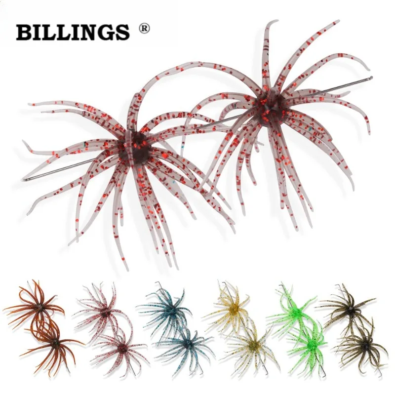 BILLINGS 2PCS 5cm1.7g Leurre flottant hautement élastique en forme d'ormeau marin, appât souple bionique en TPE pour la pêche en mer