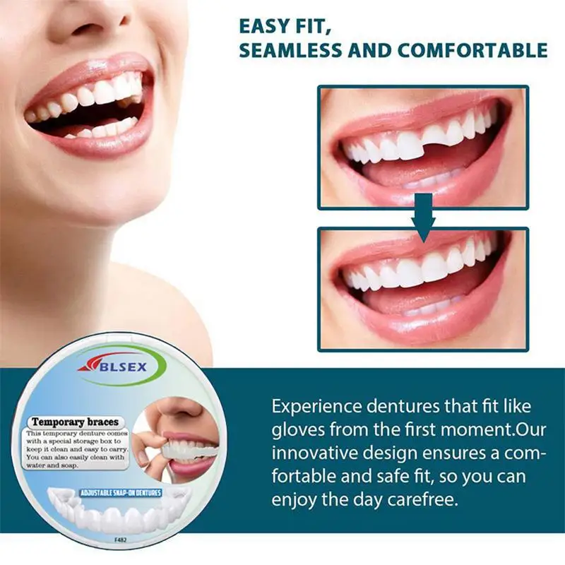 Temporary Tooth Detachable And Reusable Veneers Teeth Teeth With Comfortable Fit Temporary Teeth Dentures Fake Tooth For Missing