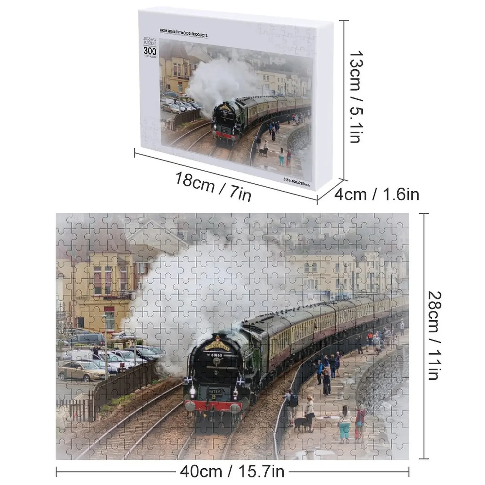 Der Cornishman Steam Train at Dawlish in South Devon Puzzle, individuelles personalisiertes Namenspuzzle aus Holz