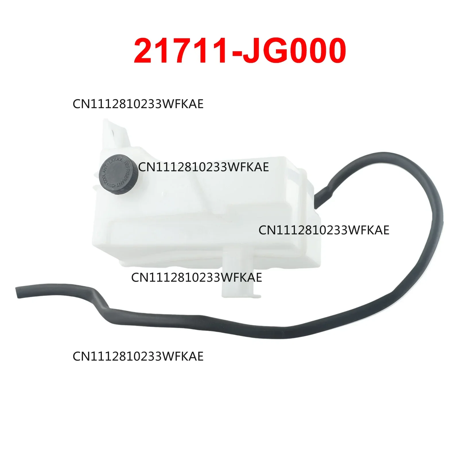 Vehicle Coolant Reservoir with Cap for Nissan For Rogue 2008 2015 21711JG000 OEM Plastic Tank Replacement Part
