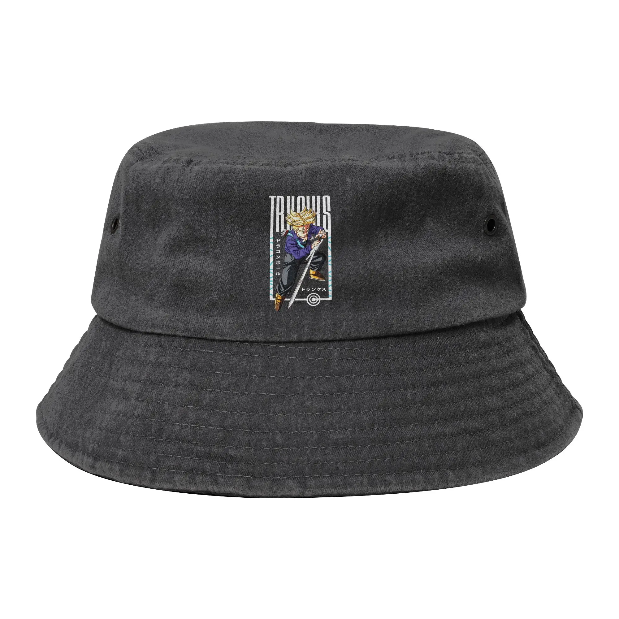 Unisex Distressed Denim Washed Bucket Hat Trunks Dragon Ball Z  Sport Fishing Cap  Bob Hat Gifts Idea