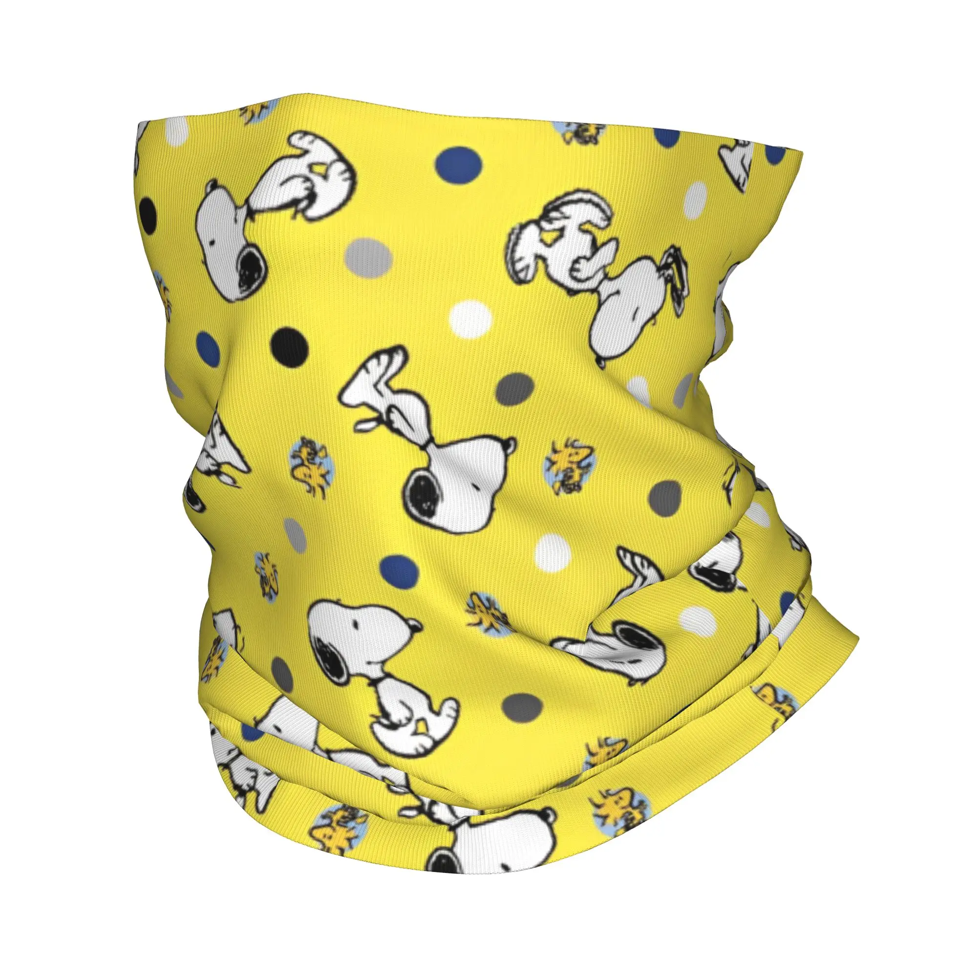 Yellow Snoopys Woodstock Bandana Neck Gaiter Printed Cartoon Mask Scarf Warm Cycling Scarf Hiking Unisex Adult Breathable
