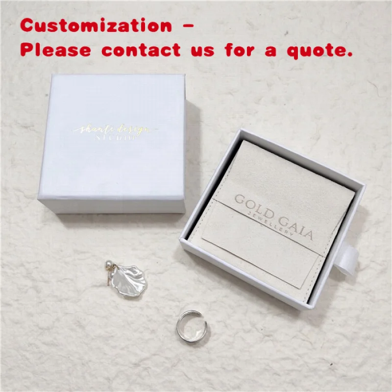 

custom.Custom Luxury Embossed Microfiber Jewelry Pouch With Jewelry Drawer Box Earrings Rings Necklace With Insert Pad