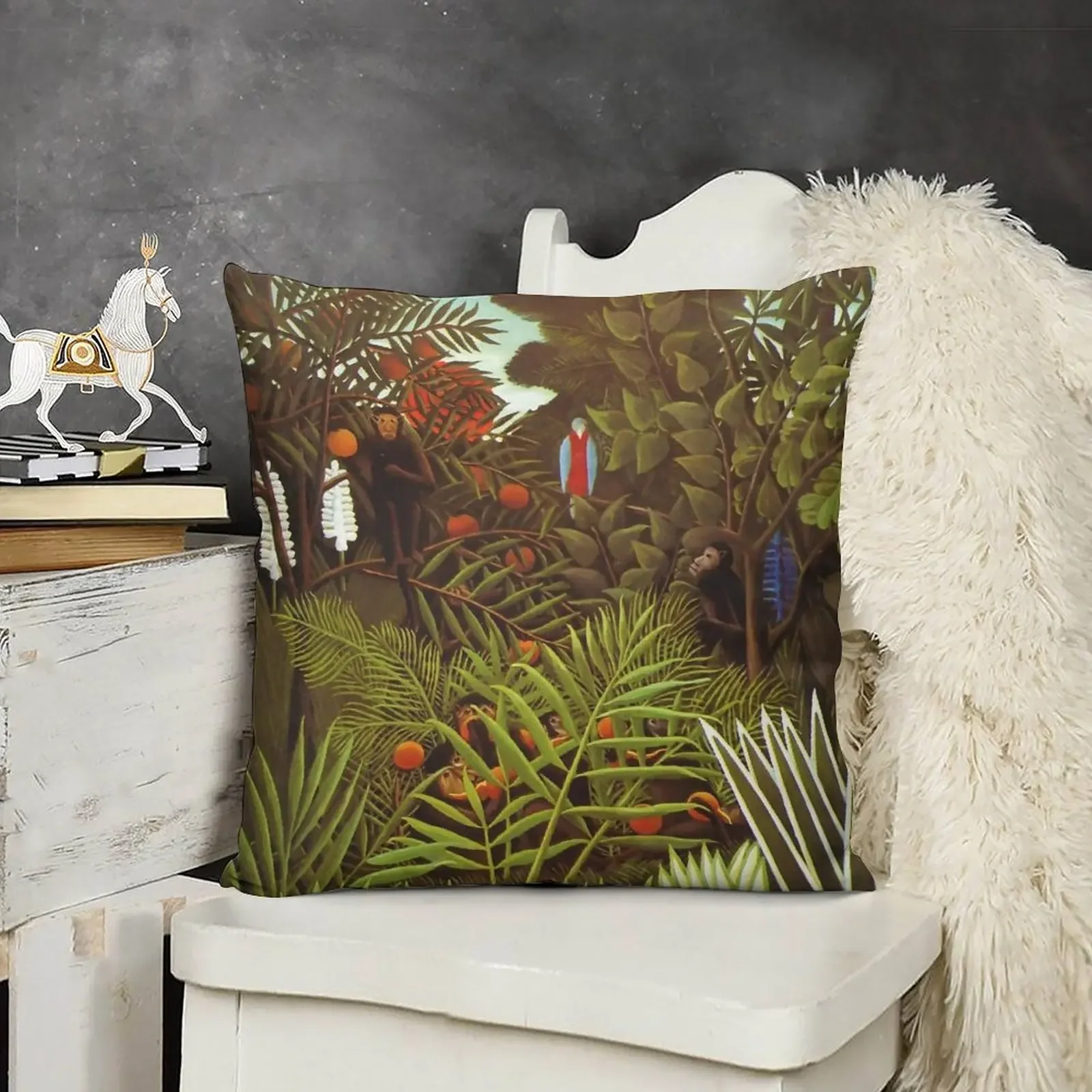 Henri Rousseau Exotic landscape, 1908 Throw Pillow Rectangular Cushion Cover christmas decorations 2025 pillow