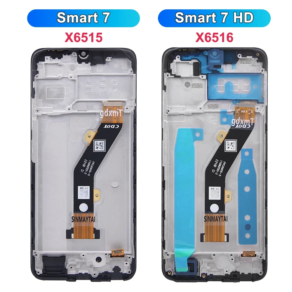 For Infinix Smart 7 6.6\'\'For Smart 7 HD X6515 X6516 LCD Display Touch Screen Digitizer Assembly Replacement