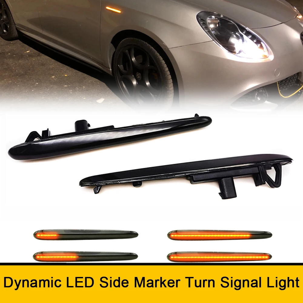 For Alfa Romeo Giulietta 2010-2021 Giulietta Sprint 2010-2016 LED Repeat Blinker Side Fender Turn Signal Lights Canbus Amber