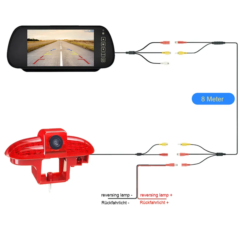 HD Car rear view camera for Opel Vivaro Renault Trafic Nissan Primastar Fiat Talento Scudo Bus With 7-inch mirror kit