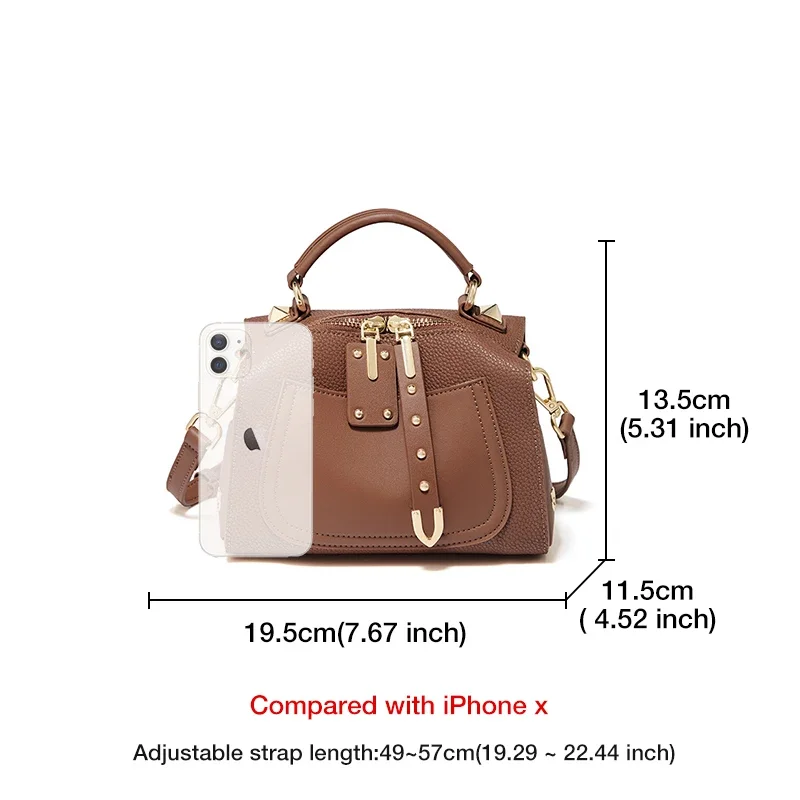 FOXER Stylish Gift For Momther Split Leather Messenger Bag High Quality Lady Shoulder Crossbody Bag Retro Women's Medium Handbag