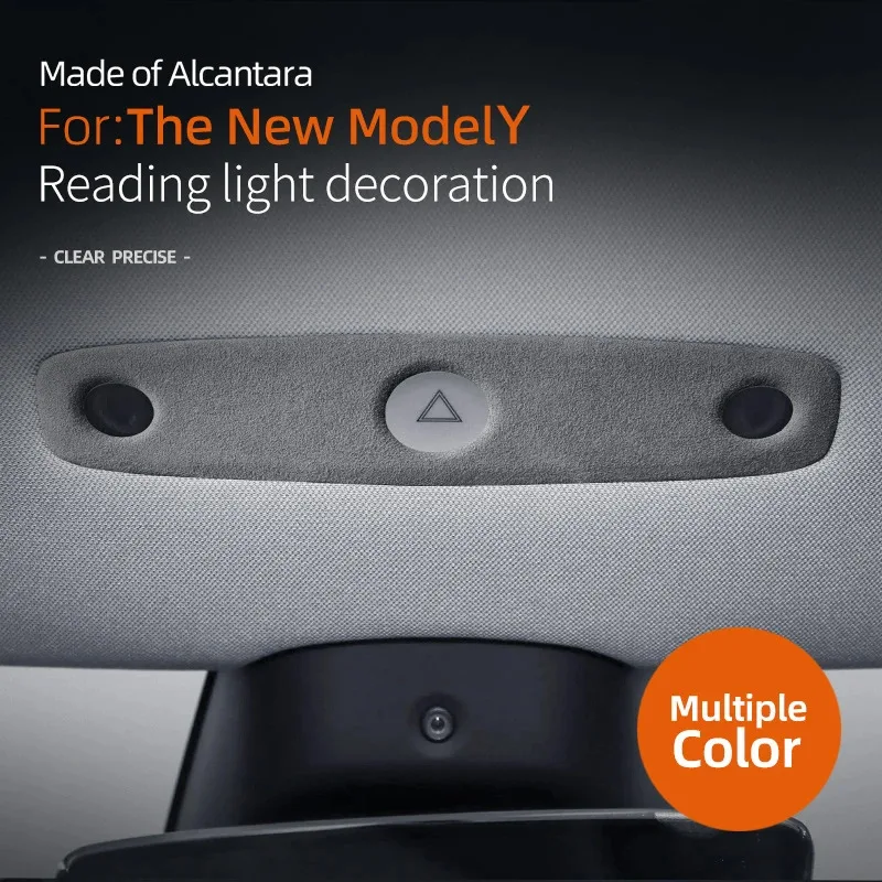 

For Tesla New Model Y Launch Juniper 2025，Alcantara Overlay Super Suede Front Reading Light Panel Decorative Cover Accessories