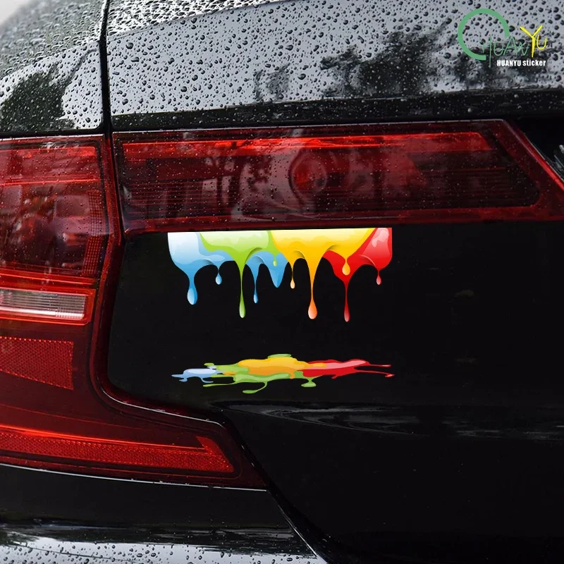 Rainbow Dripping Paint Vinyl Stickers,Waterproof Graffiti Decals for Car Truck Motorcycle Fuel Tank Window Decor,Holiday Gift