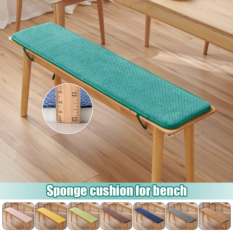 Corduroy Sponge Long Bench Cushion Soft Stool Seat Pad Winter Thicken Long Bench Cushion Mat Wood Sofa Card Seat Cushion