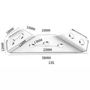 1-100 pces stainless steel corner brackets Furniture Angle Plateeira Connector Cabinet Support Fixing Singing Straight with screw 6 Main Sales Support Shelf - №5