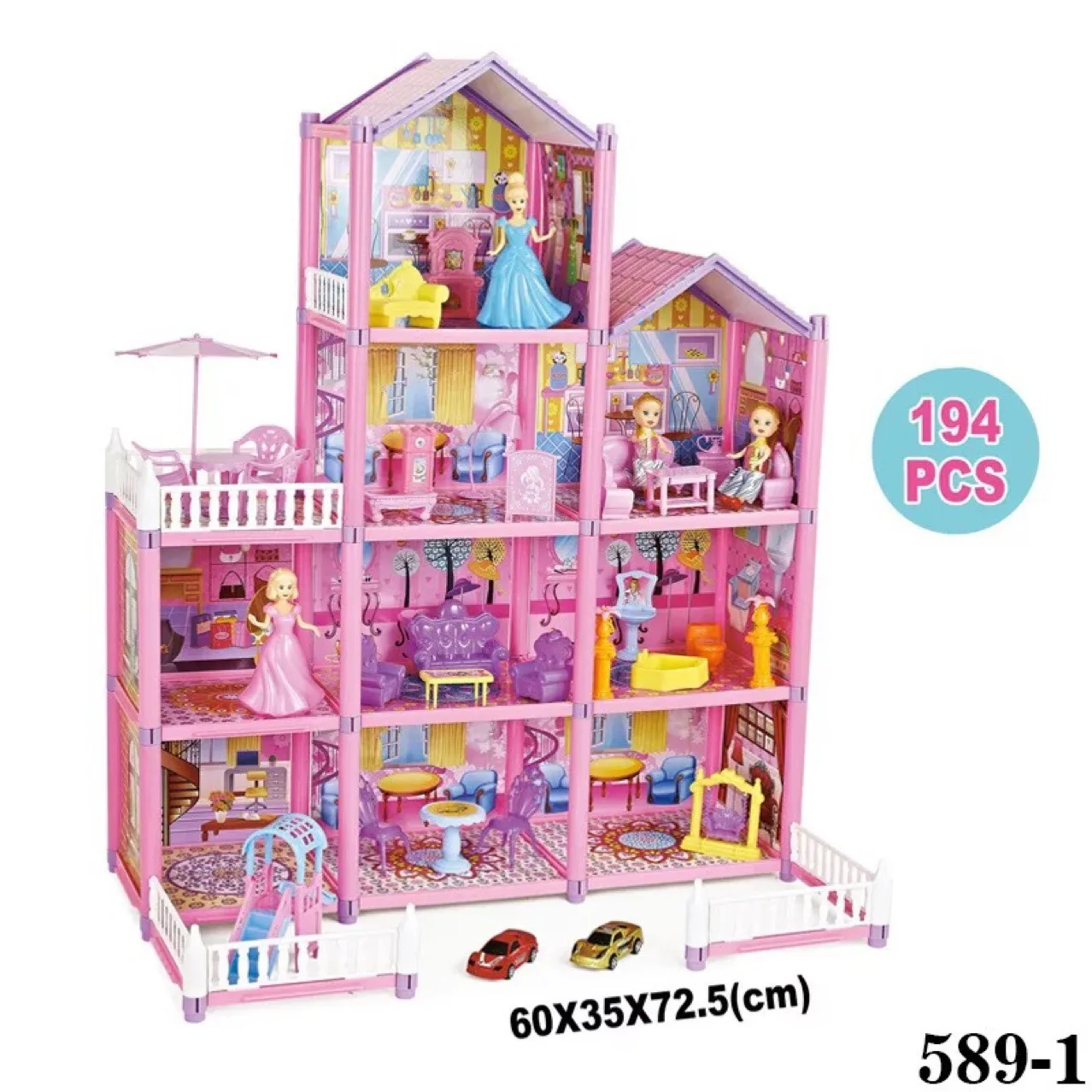 DIY Villa House Paradise House Dream Doll Luxury House Toy Castle Indoor Creative Assembly Model Set Girl's Birthday Gift