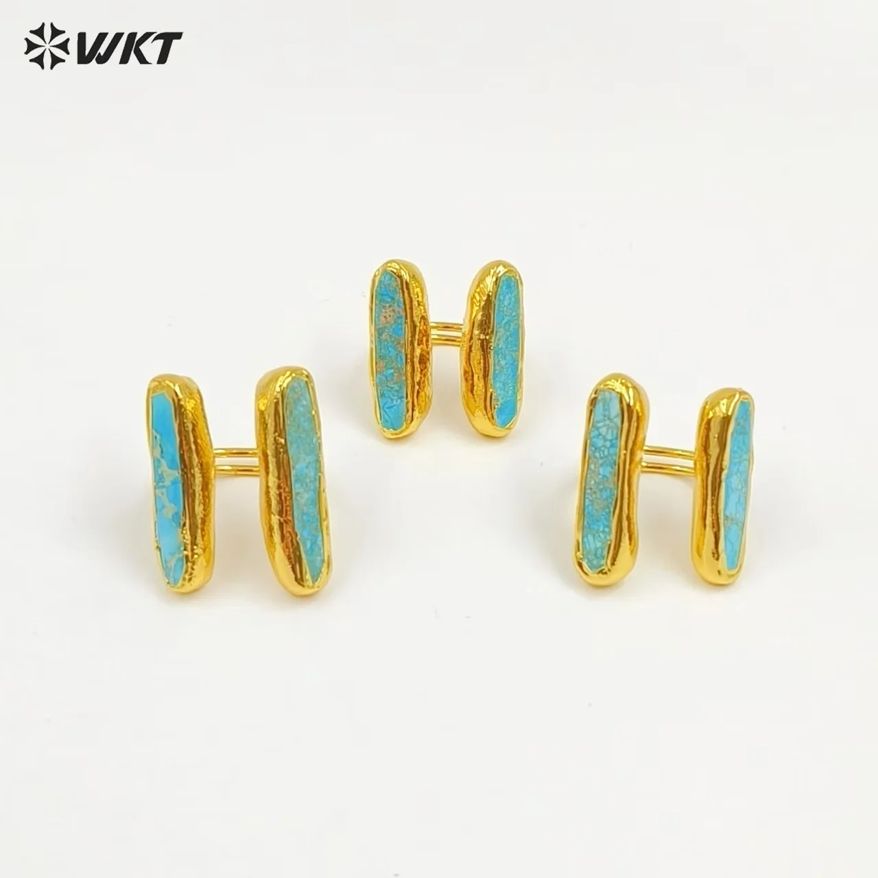 

​ WT-R569 Специальное ретро-зеленое бирюзовое кольцо популярной формы с позолотой 18 карат для женской одежды ACC