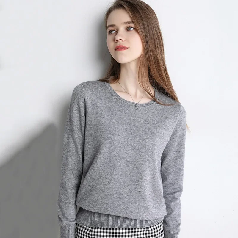 MRMT 2024 Brand New Knit Sweater Women's Sweaters Round Neck Pullover Loose Bottoming All-Match Large Size Tops