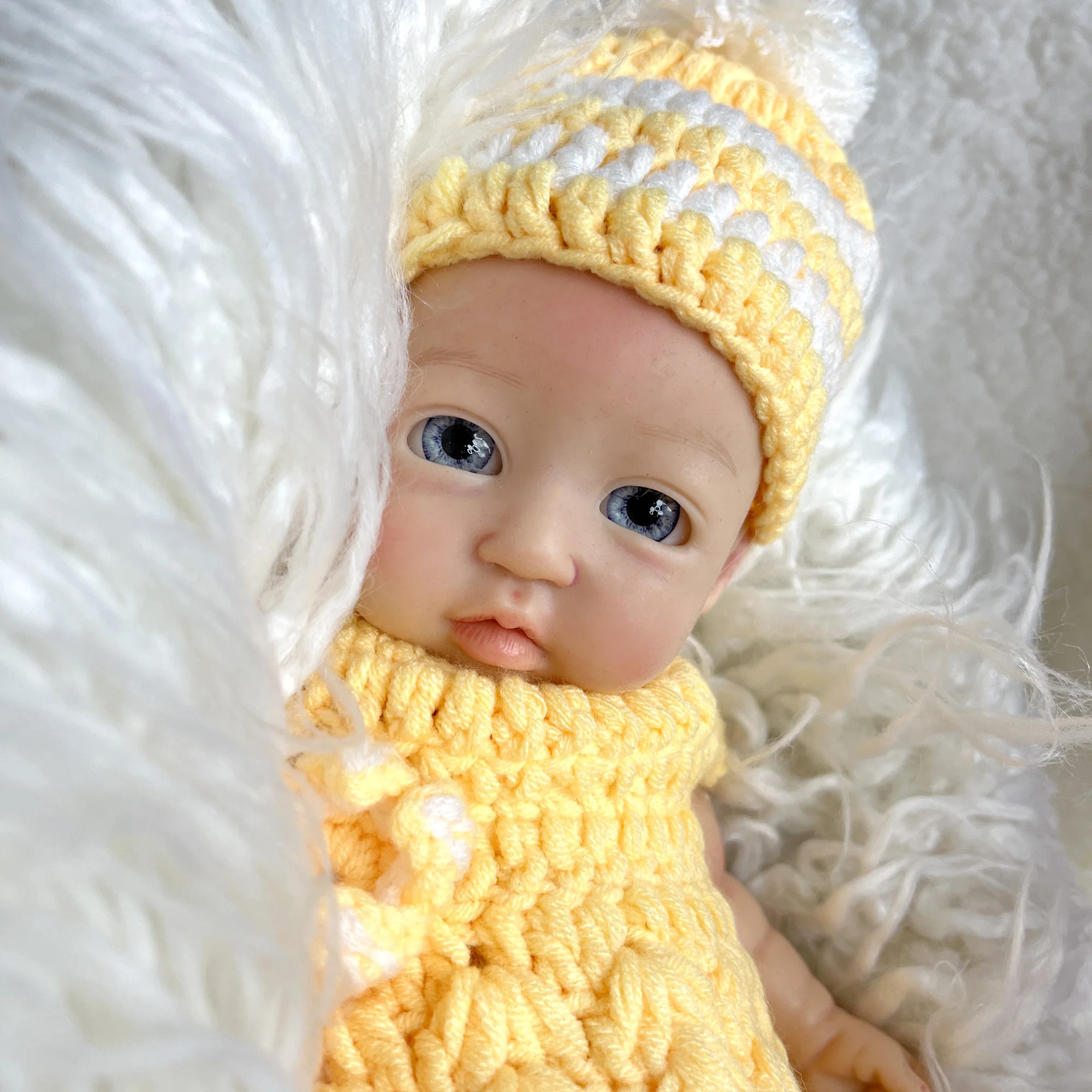 28CM Reborn Dolls Full Solid Silicone Painted/Unpainted Lifelike Mini Bebe Reborn Doll Boy/Girl De Silicona Cuerpo Entero