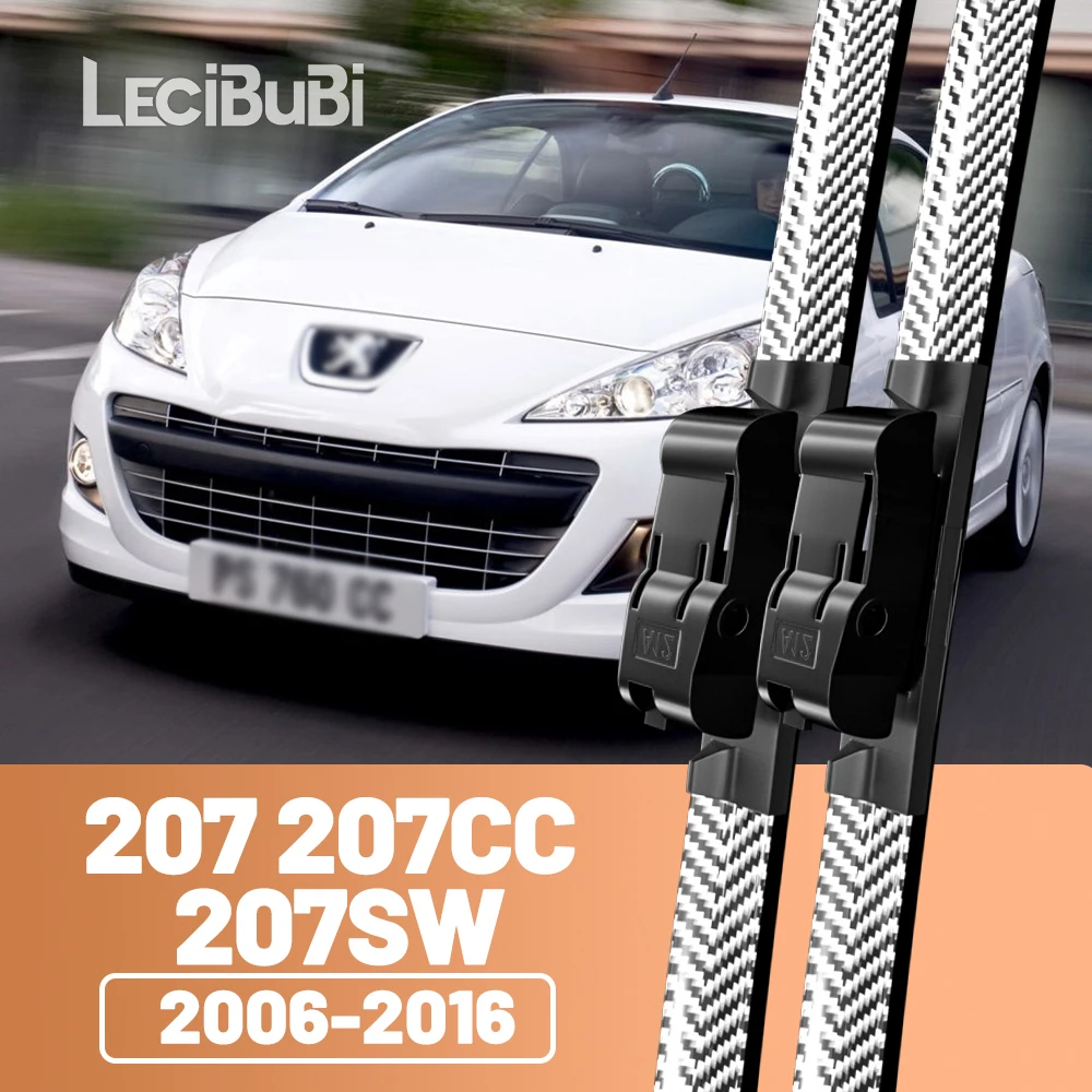 

2 шт., щетки стеклоочистителя переднего стекла, дворники из углеродного волокна для Peugeot 207CC 207SW 2006-2016 2007 2008 2011 2012 2013