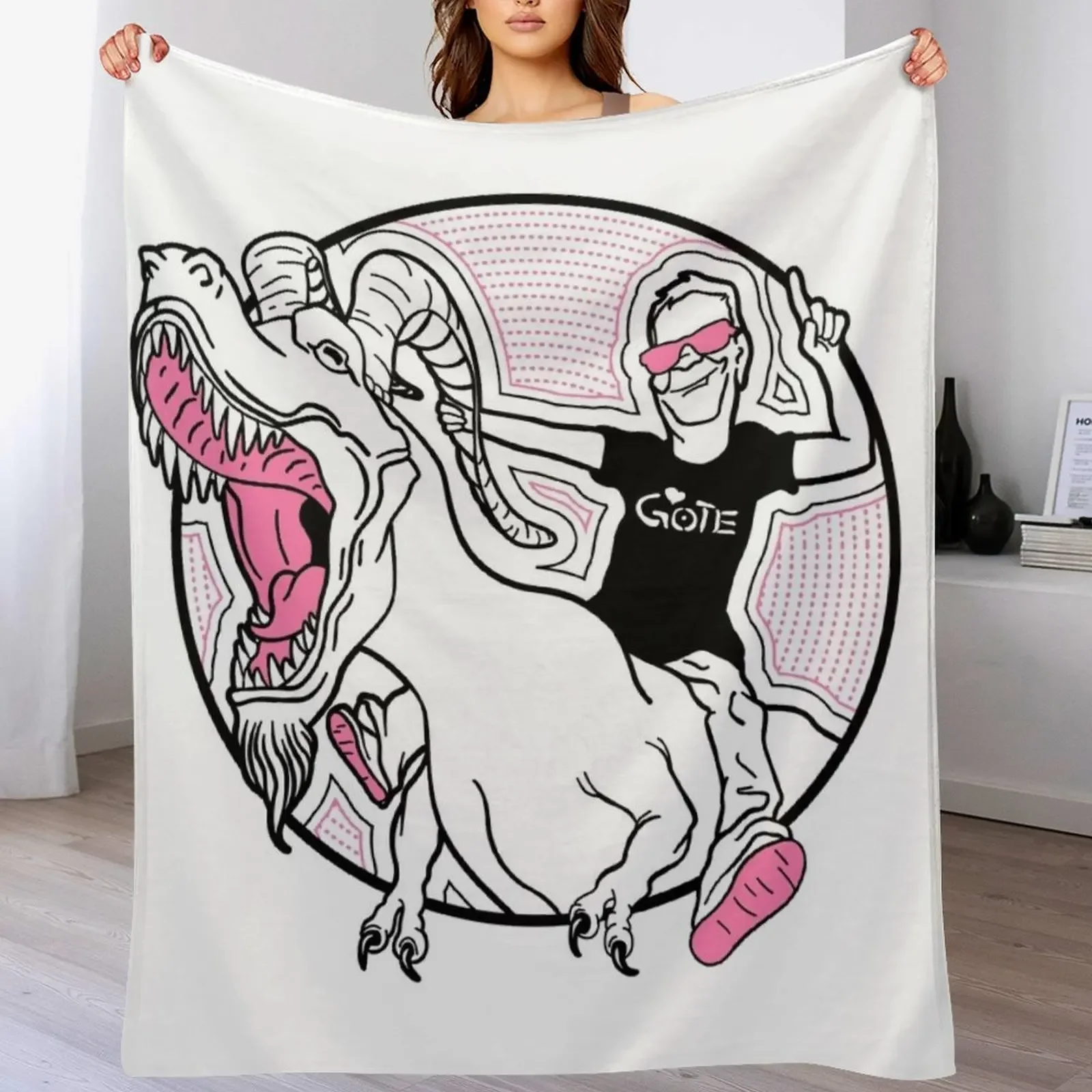 Dan Riding GOTEsaur Circle Throw Blanket Warm Napping Blanket for Office Couch Bed