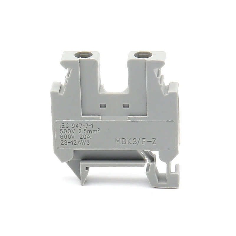 

10Pcs MBK3/E-Z Micro Terminal Block UK Series DIN Rail Mounted 0.2-2.5mm Electrical Connection Terminal