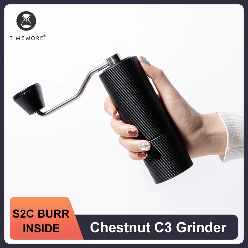 TIMEMORESTORE Chestnut C3 Manual Coffee Grinder S2C Burr High Quality Portable Hand Grinder With Double Bearing Positioning