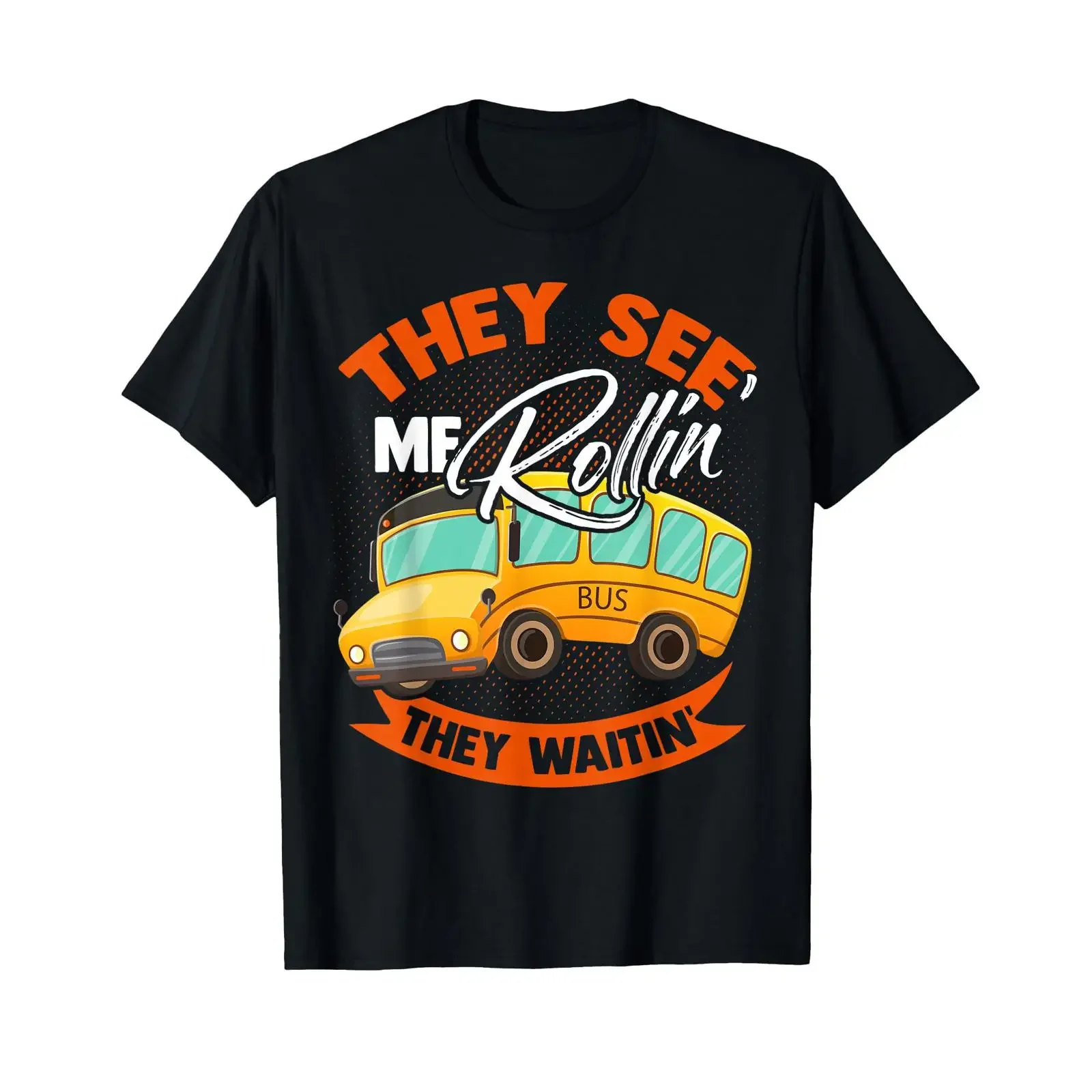Bus School Drive Traffic Stops T Shirt vintage Washed Casual Stretched Unisex Comfortable Versatile designer clothes fashion