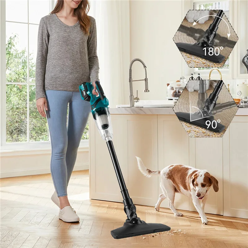 1500W Cordless Handheld Electric Vacuum Cleaner Rechargeable Cleaning Tool for Home Car Pet Hair for Makita 18V Battery